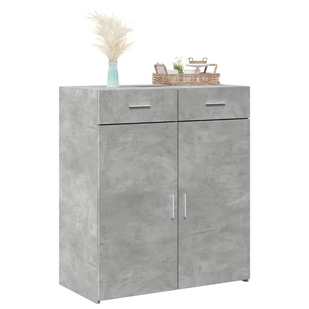 Komoda siva boja betona 80 x 42,5 x 93 cm od konstruiranog drva