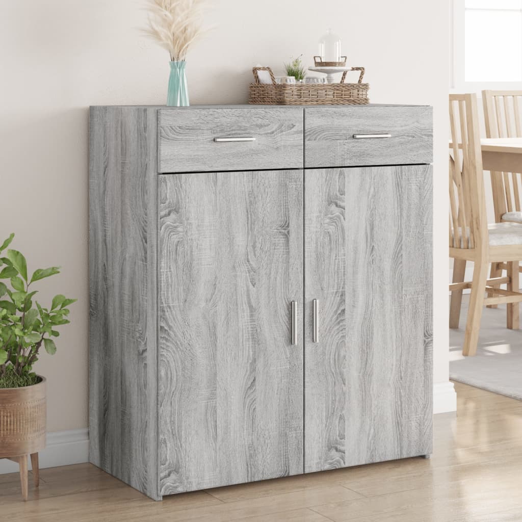 Komoda siva boja hrasta 80x42,5x93 cm od konstruiranog drva