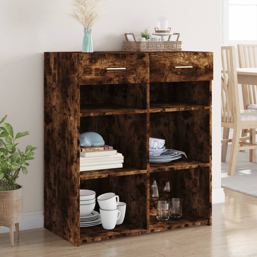 Komoda boja dimljenog hrasta 80x42,5x93 cm konstruirano drvo