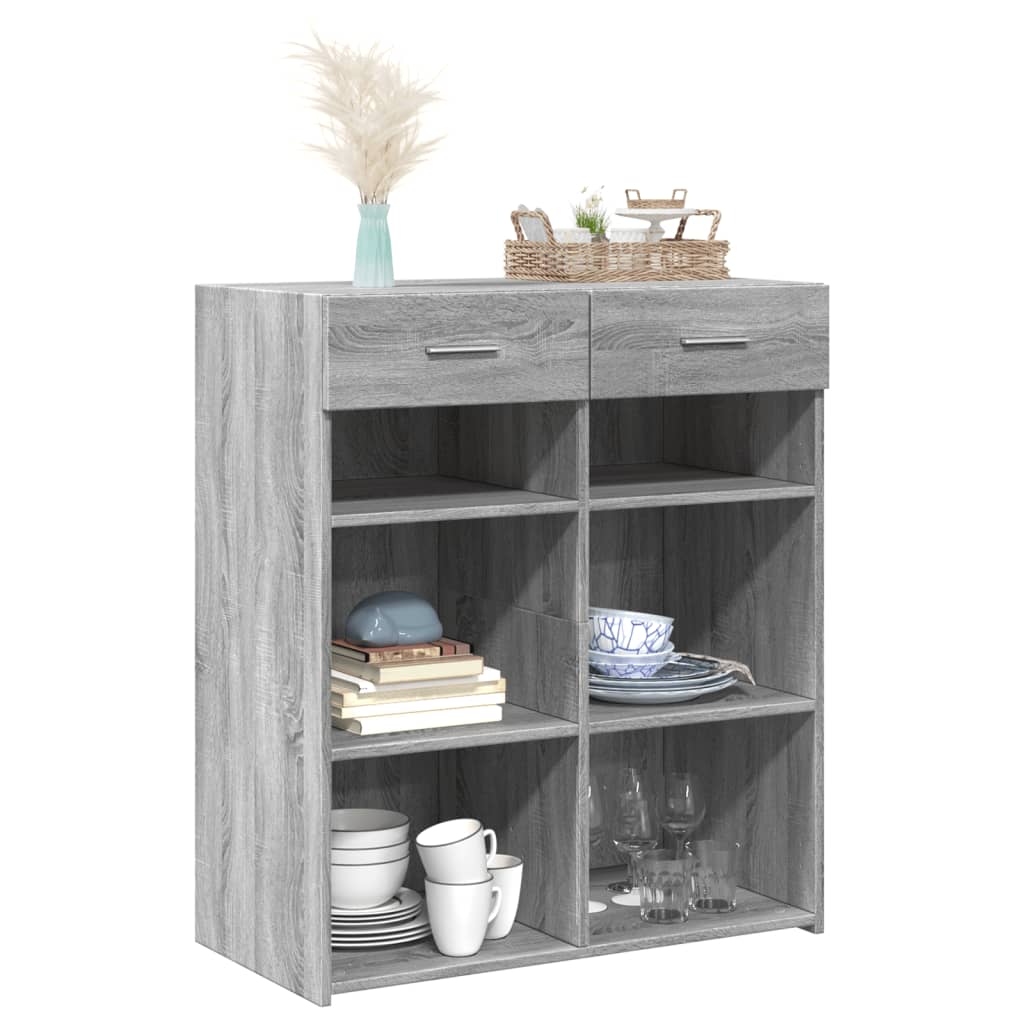 Komoda siva boja hrasta 80x42,5x93 cm od konstruiranog drva