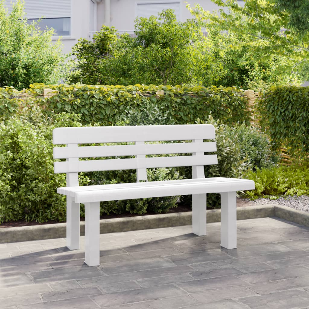 Vrtna klupa bijela 110 x 52 x 71 cm od polipropilena