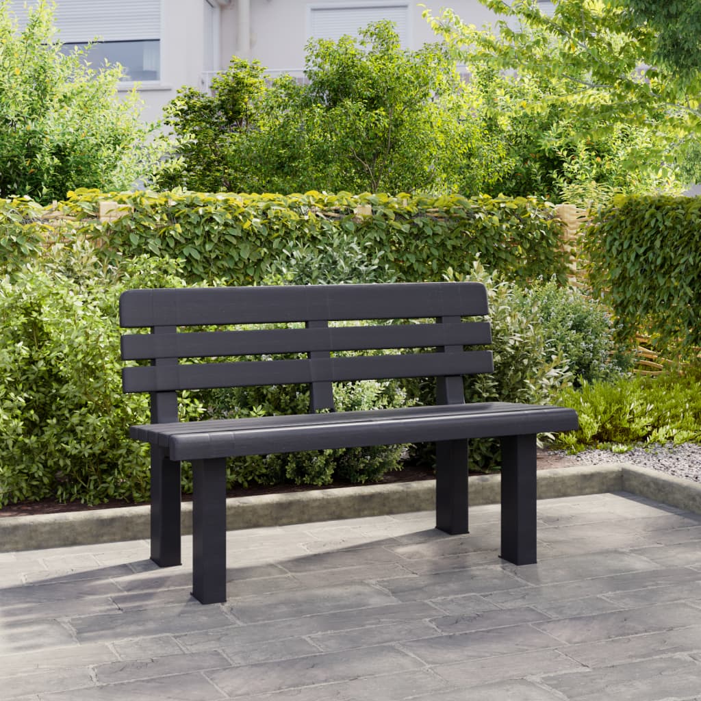 Vrtna klupa antracit 110 x 52 x 71 cm od polipropilena