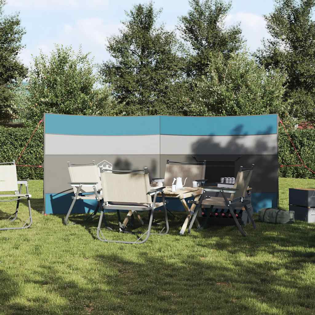 Vjetrobran za kampiranje plavo 340x130 cm vodootporni