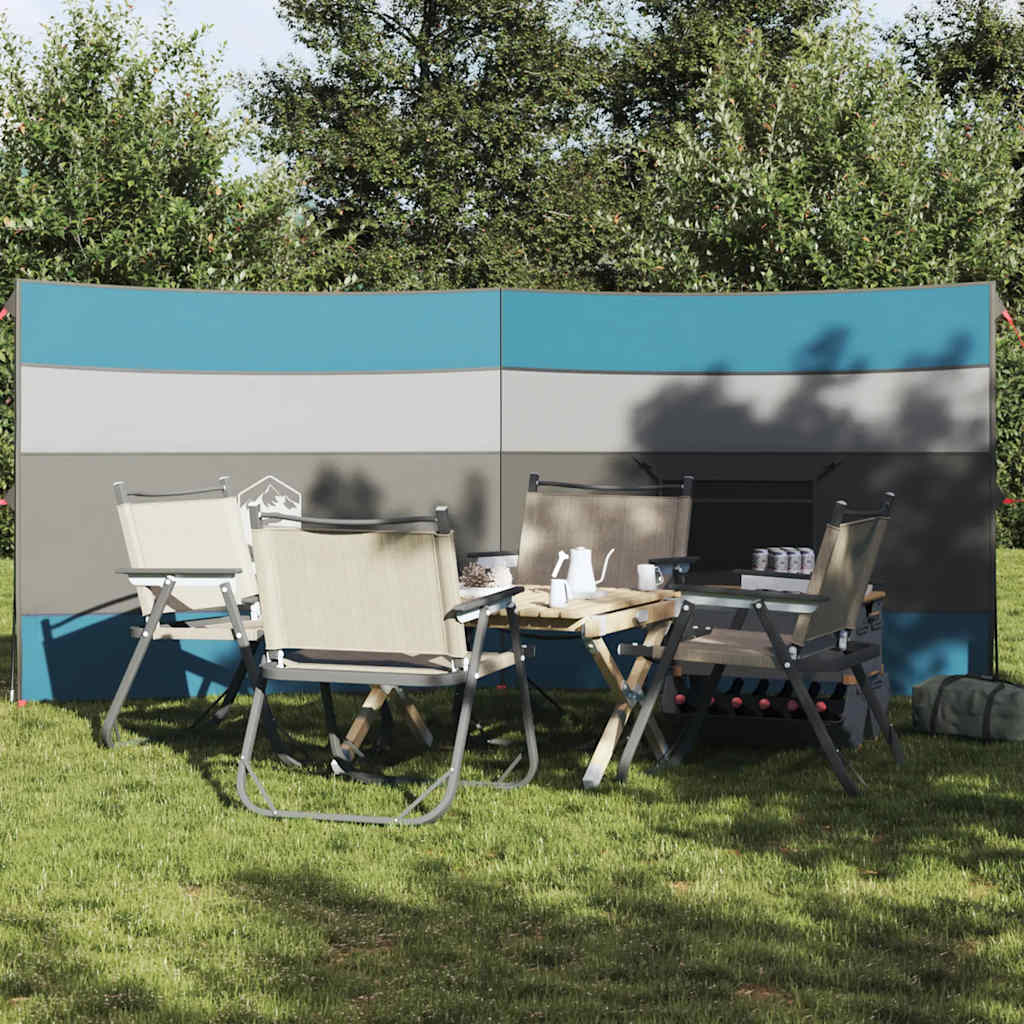 Vjetrobran za kampiranje plavo 340x130 cm vodootporni