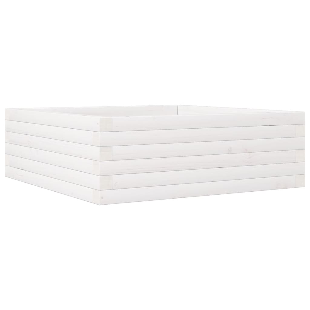 Vrtna sadilica bijela 70x70x23 cm od masivne borovine