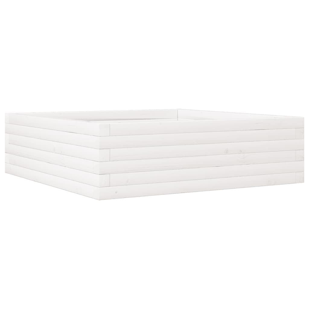 Vrtna sadilica bijela 80 x 80 x 23 cm od masivne borovine