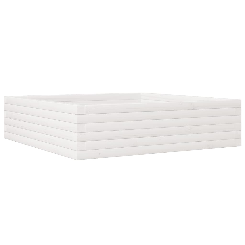Vrtna sadilica bijela 90 x 90 x 23 cm od masivne borovine