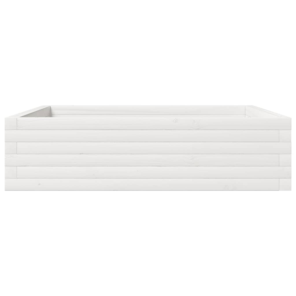 Vrtna sadilica bijela 90 x 90 x 23 cm od masivne borovine