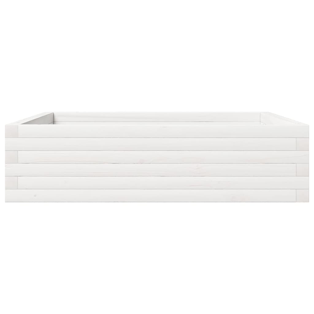 Vrtna sadilica bijela 90 x 90 x 23 cm od masivne borovine