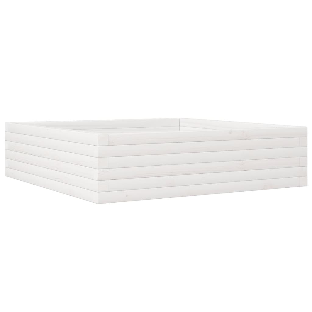 Vrtna sadilica bijela 90 x 90 x 23 cm od masivne borovine