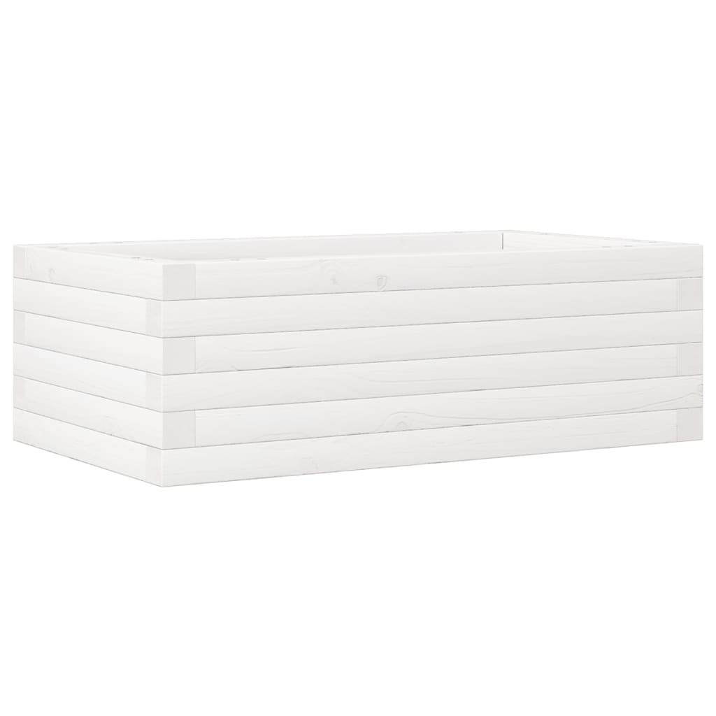 Vrtna sadilica bijela 70x40x23 cm od masivne borovine