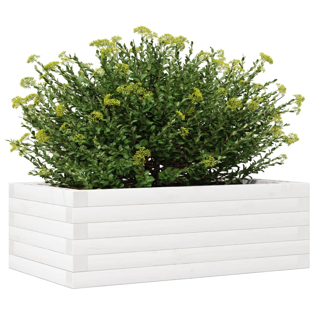 Vrtna sadilica bijela 70x40x23 cm od masivne borovine