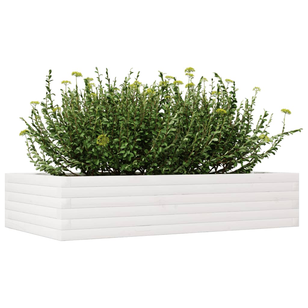 Vrtna sadilica bijela 110x60x23 cm od masivne borovine