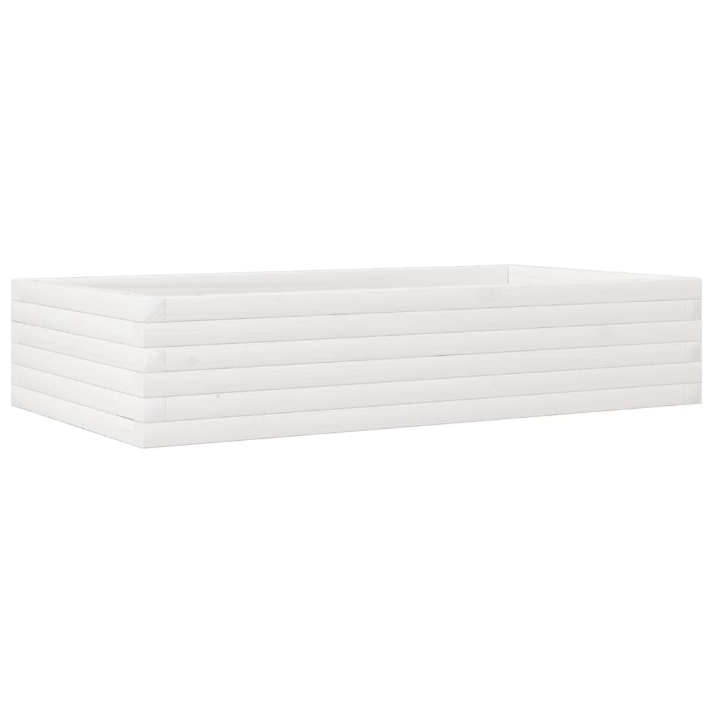 Vrtna sadilica bijela 110x60x23 cm od masivne borovine