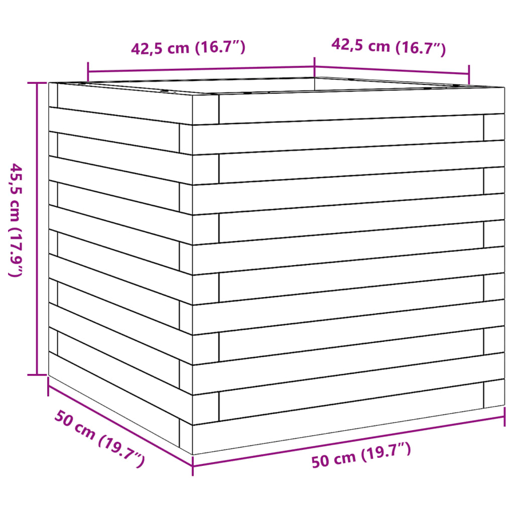 Vrtna sadilica 50x50x45,5 cm od impregnirane borovine