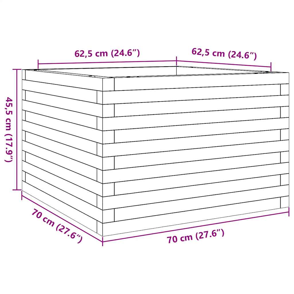 Vrtna sadilica 70x70x45,5 cm od masivnog drva duglazije