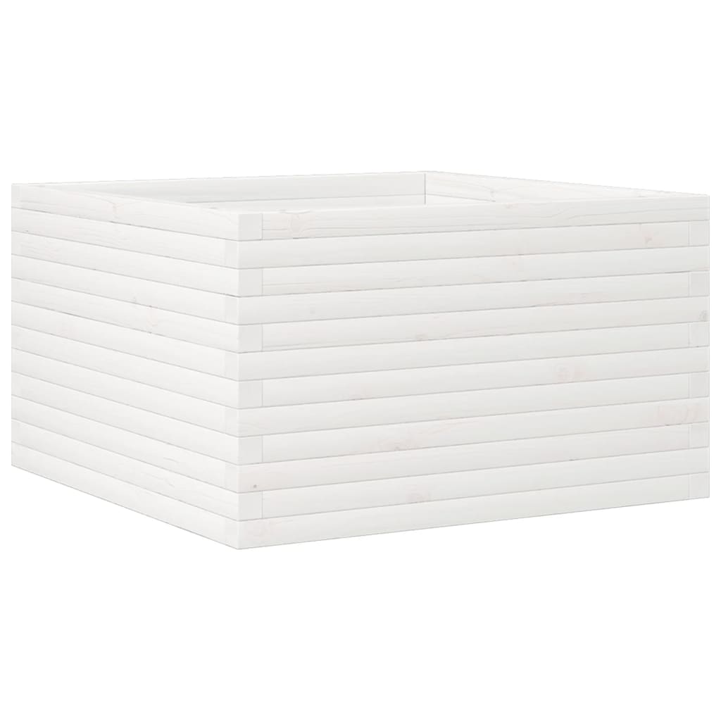 Vrtna sadilica bijela 80x80x45,5 cm od masivne borovine