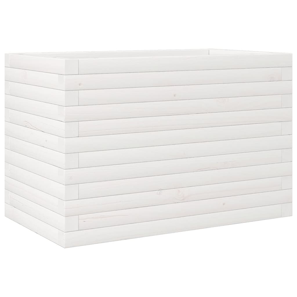 Vrtna sadilica bijela 70x40x45,5 cm od masivne borovine