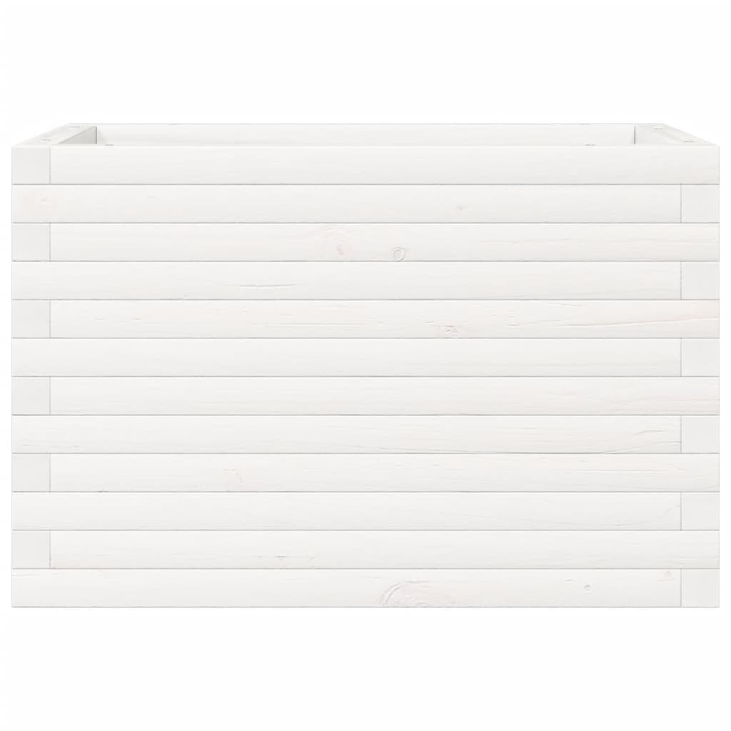 Vrtna sadilica bijela 70x40x45,5 cm od masivne borovine