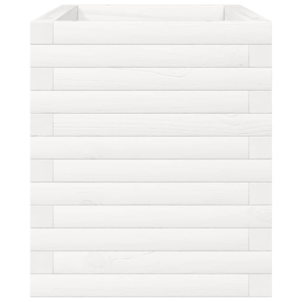 Vrtna sadilica bijela 70x40x45,5 cm od masivne borovine