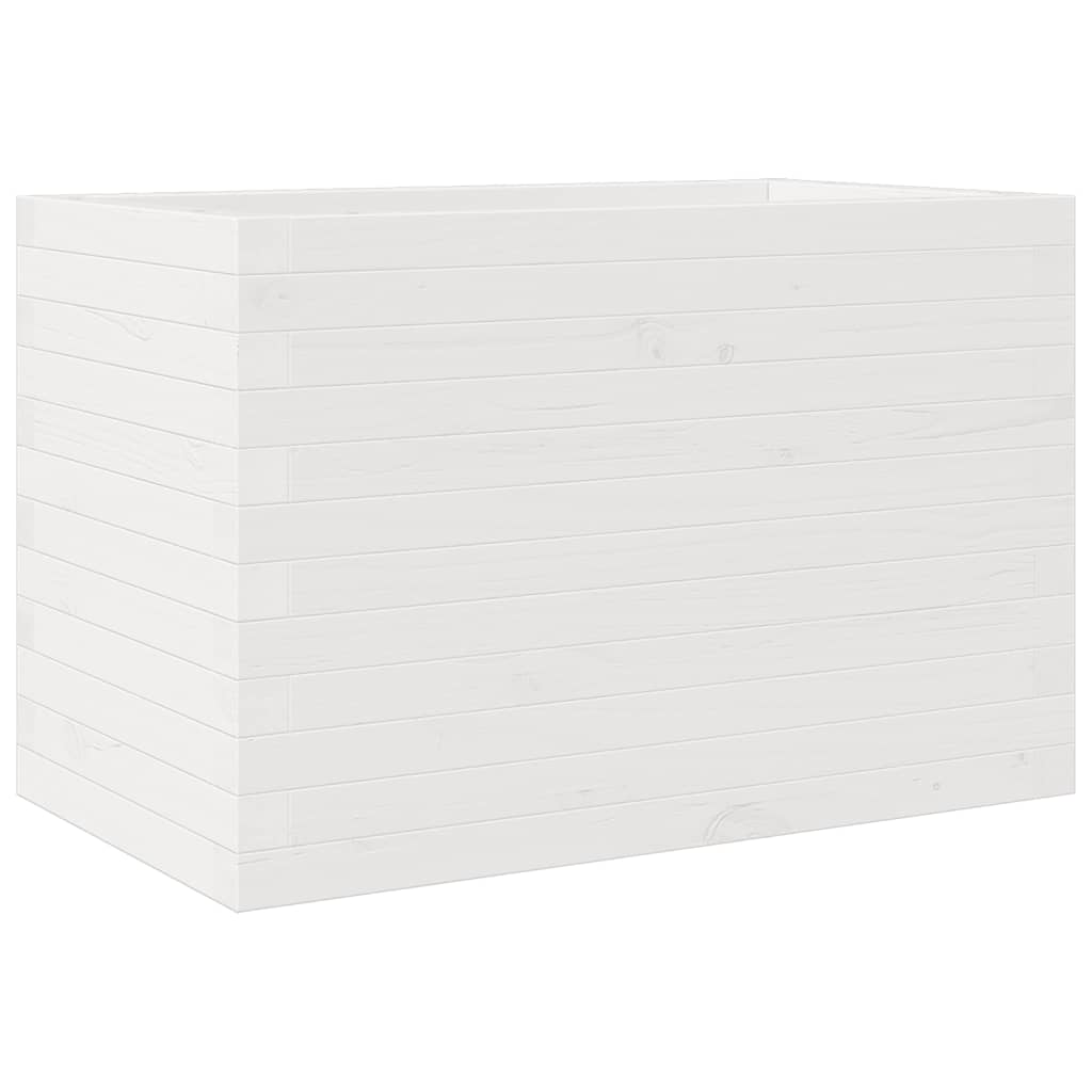 Vrtna sadilica bijela 70x40x45,5 cm od masivne borovine