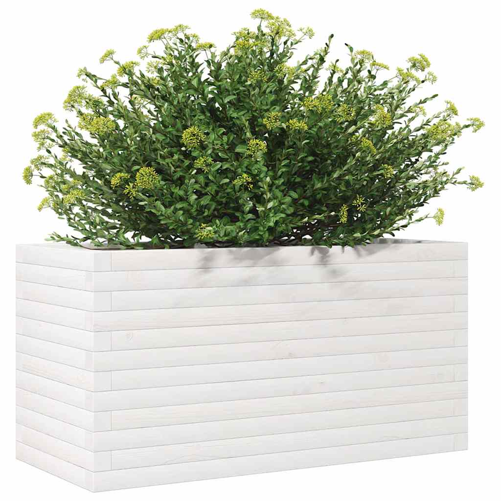 Vrtna sadilica bijela 90x40x45,5 cm od masivne borovine