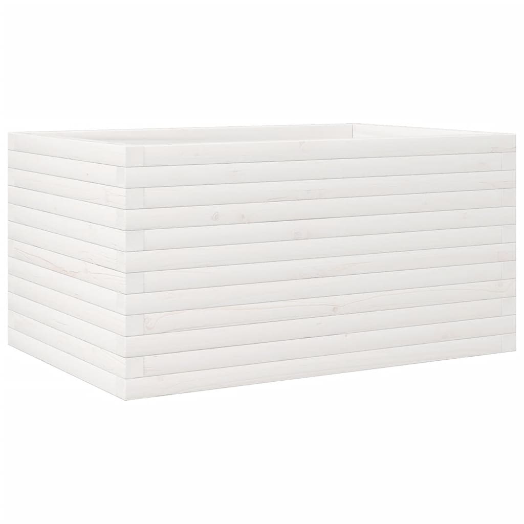 Vrtna sadilica bijela 90x60x45,5 cm od masivne borovine