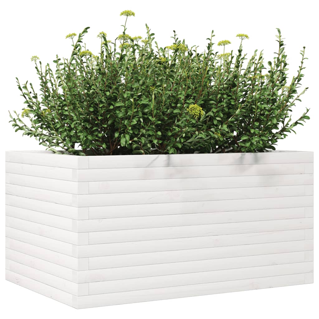 Vrtna sadilica bijela 90x60x45,5 cm od masivne borovine
