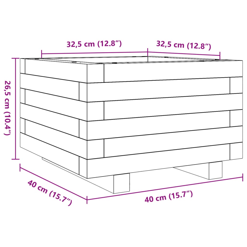 Vrtna sadilica 40x40x26,5 cm od masivnog drva duglazije