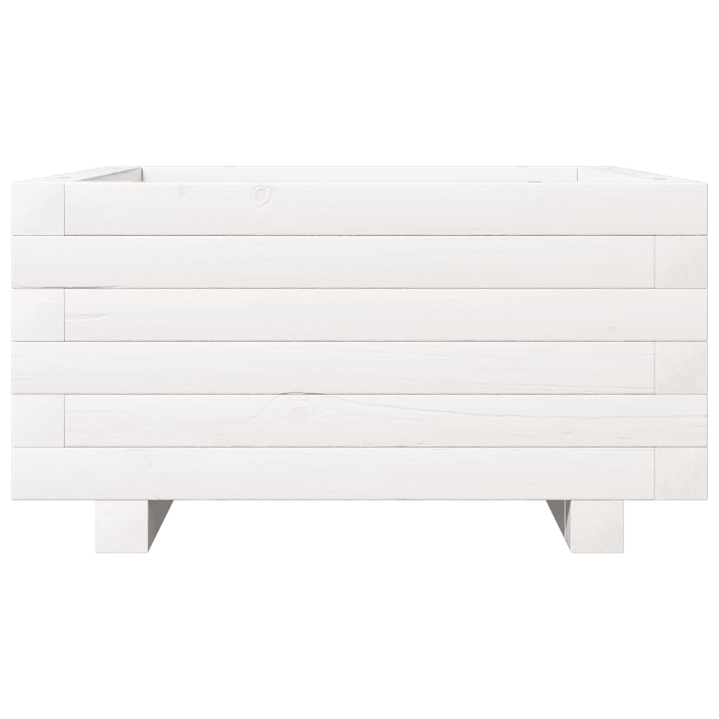 Vrtna sadilica bijela 50x50x26,5 cm od masivne borovine