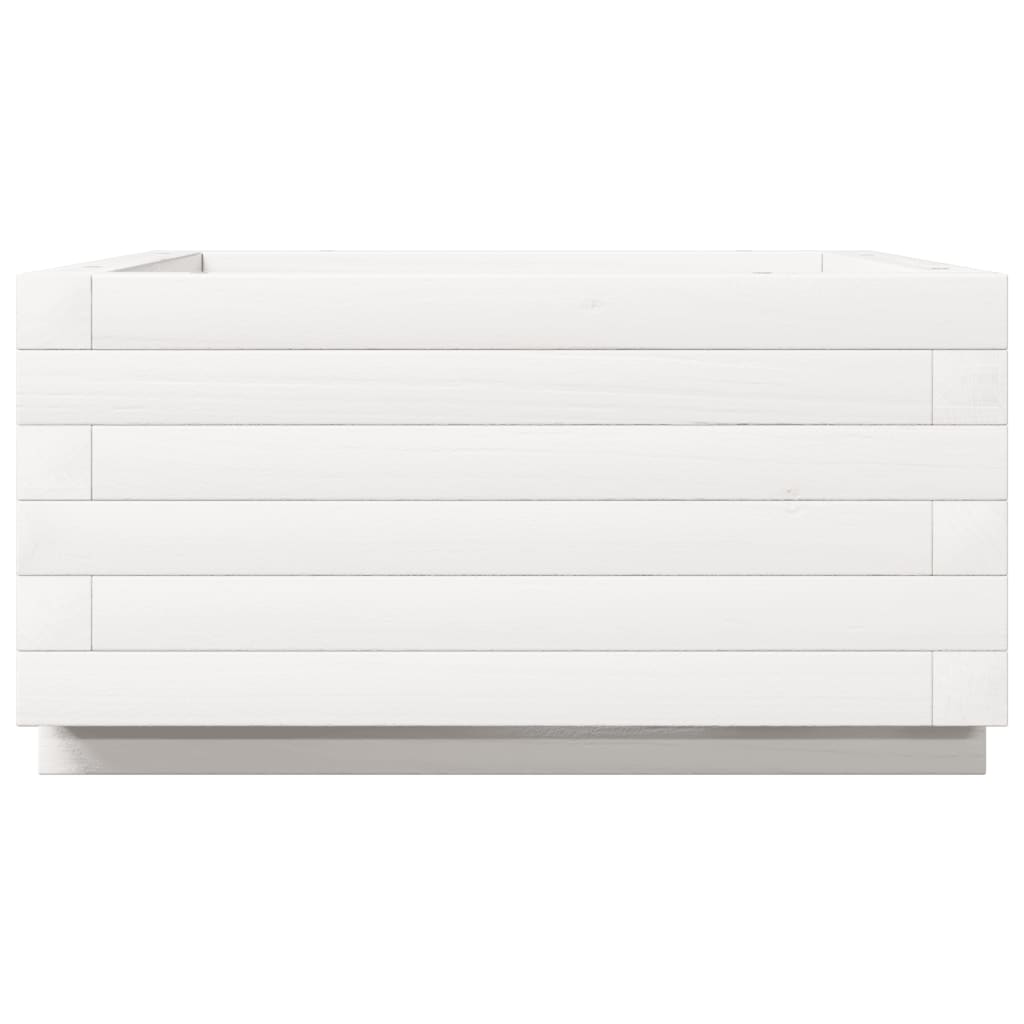 Vrtna sadilica bijela 50x50x26,5 cm od masivne borovine