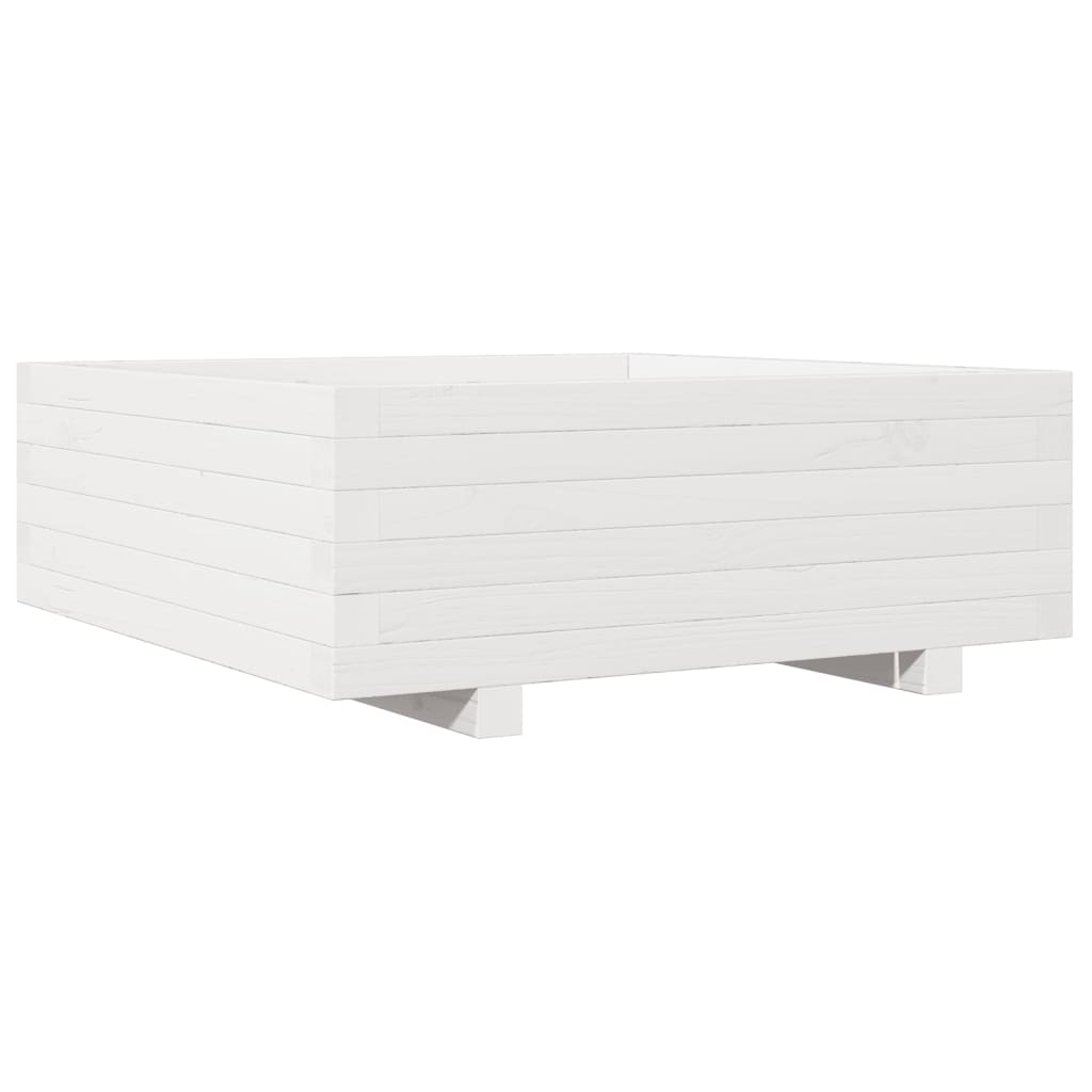Vrtna sadilica bijela 70 x 70 x 26,5 cm od masivne borovine