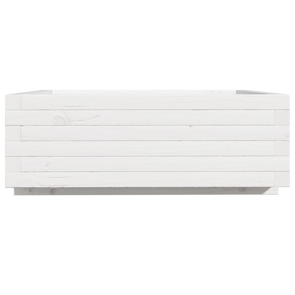 Vrtna sadilica bijela 70 x 70 x 26,5 cm od masivne borovine