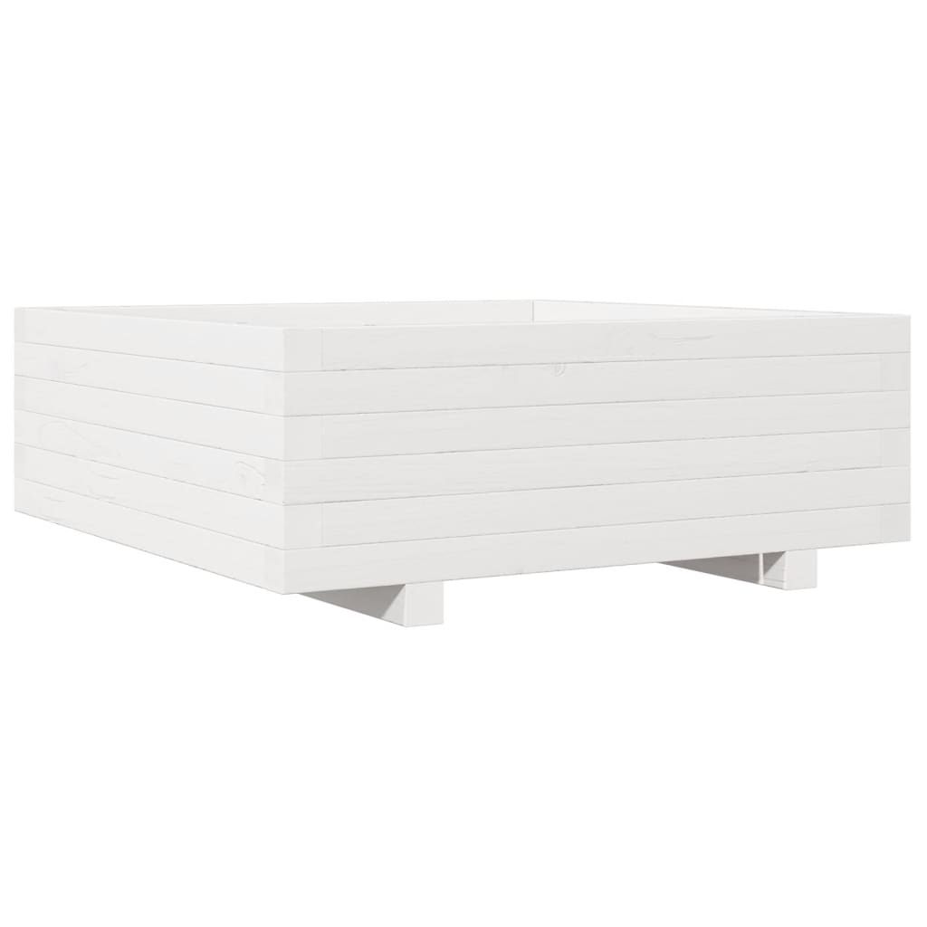 Vrtna sadilica bijela 70 x 70 x 26,5 cm od masivne borovine