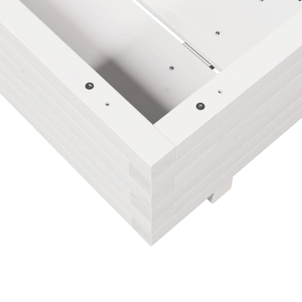 Vrtna sadilica bijela 70 x 70 x 26,5 cm od masivne borovine