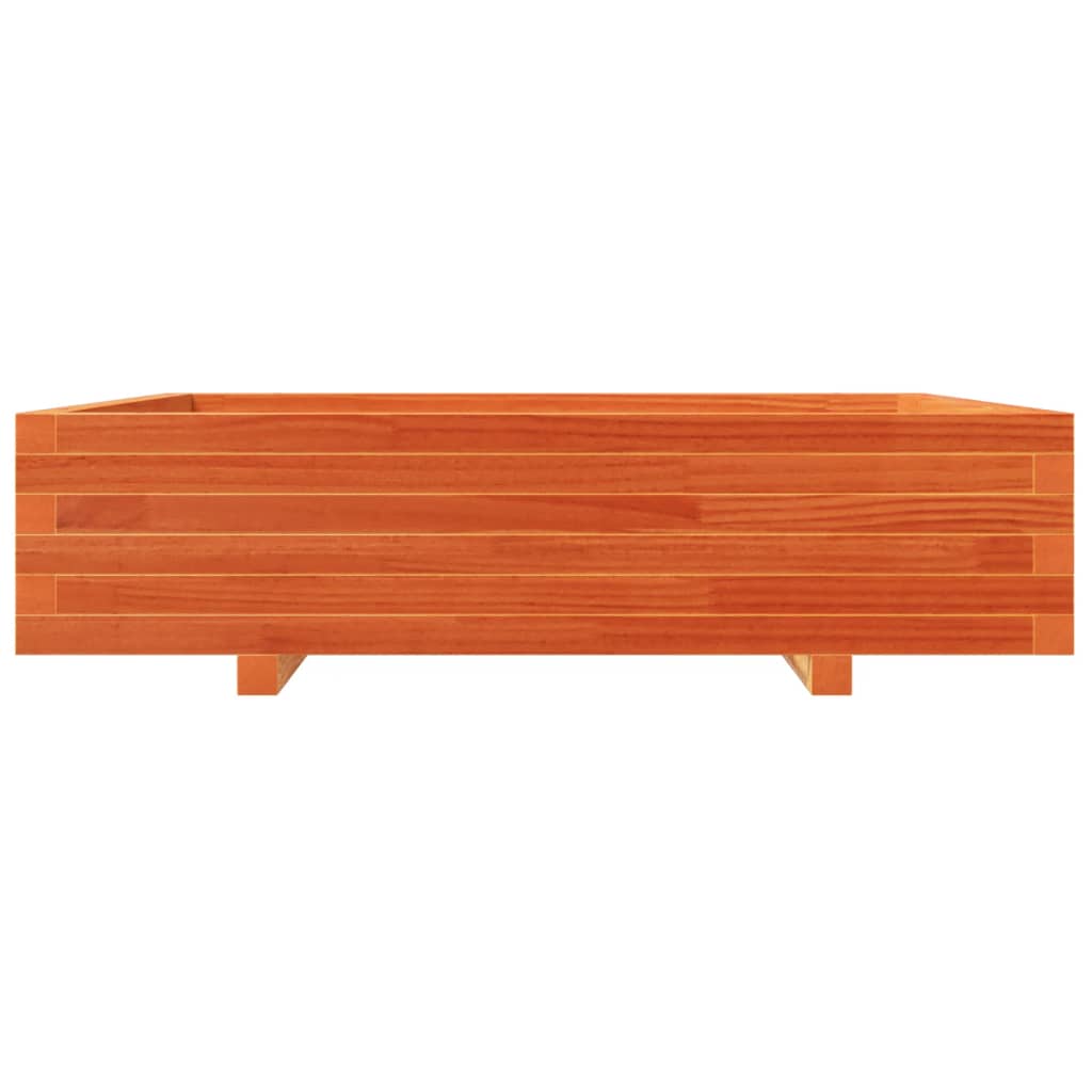 Vrtna sadilica voštano smeđa 100x100x26,5 cm masivna borovina