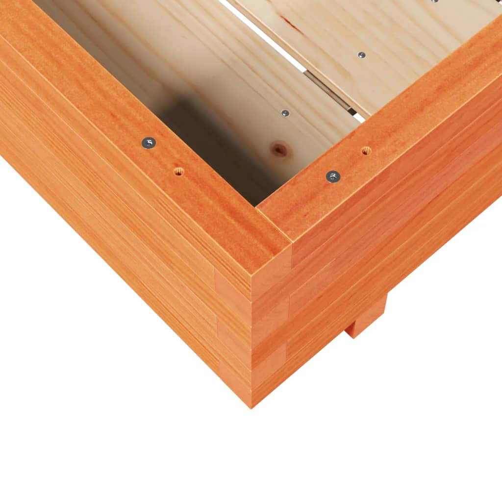 Vrtna sadilica voštano smeđa 100x100x26,5 cm masivna borovina