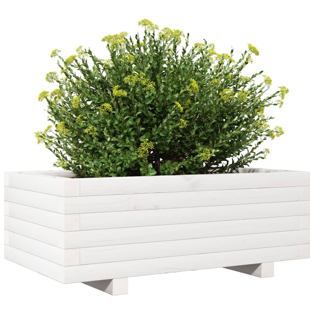 Vrtna sadilica bijela 70 x 40 x 26,5 cm od masivne borovine