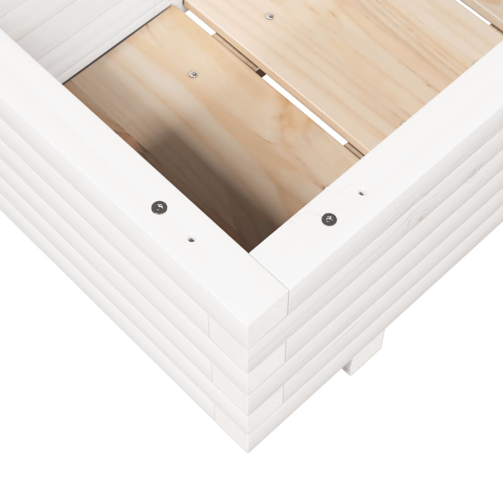 Vrtna sadilica bijela 70 x 40 x 26,5 cm od masivne borovine