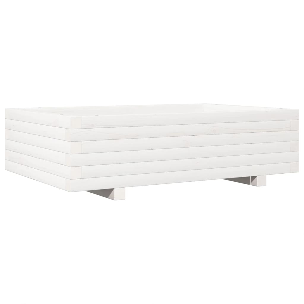 Vrtna sadilica bijela 90 x 60 x 26,5 cm od masivne borovine