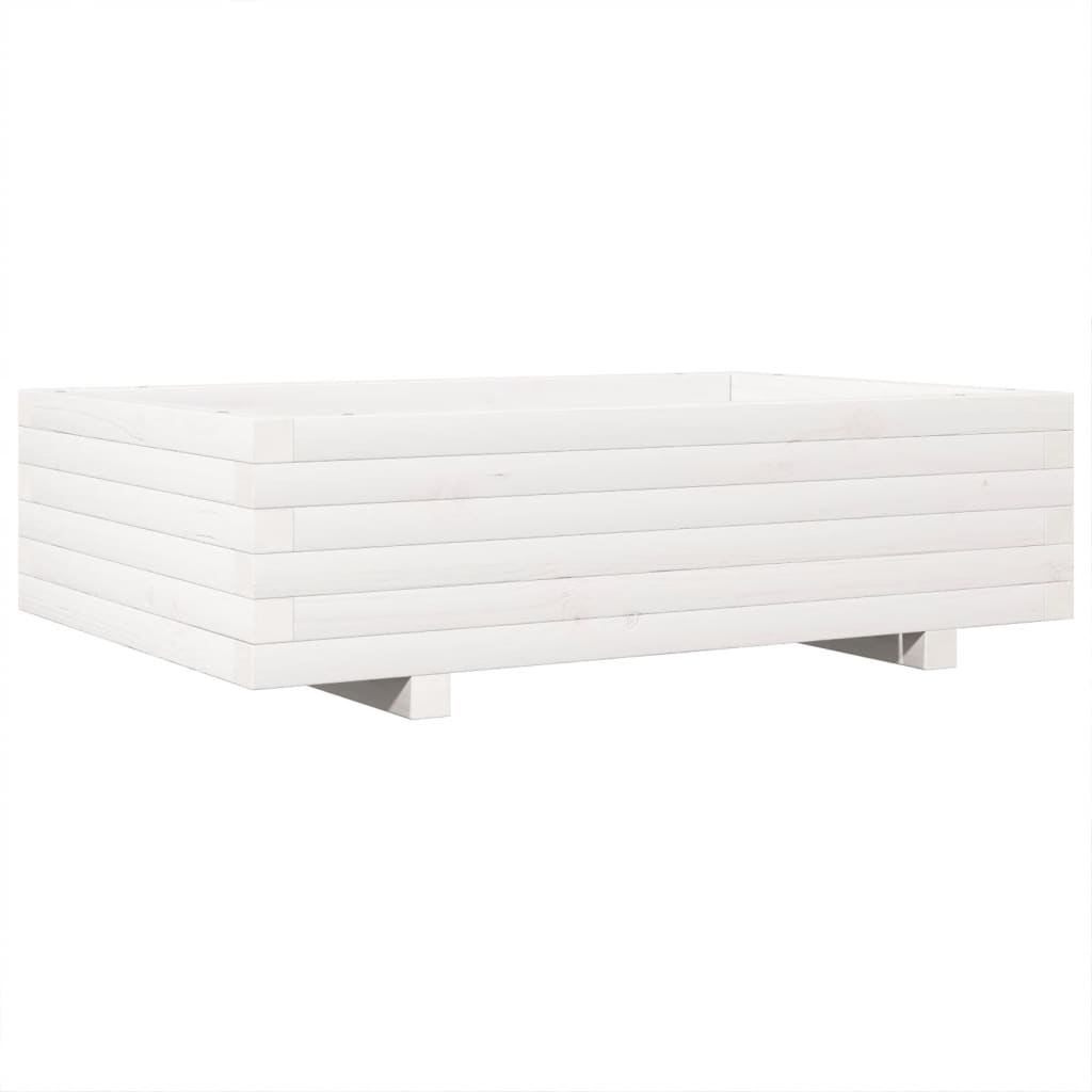 Vrtna sadilica bijela 90 x 60 x 26,5 cm od masivne borovine