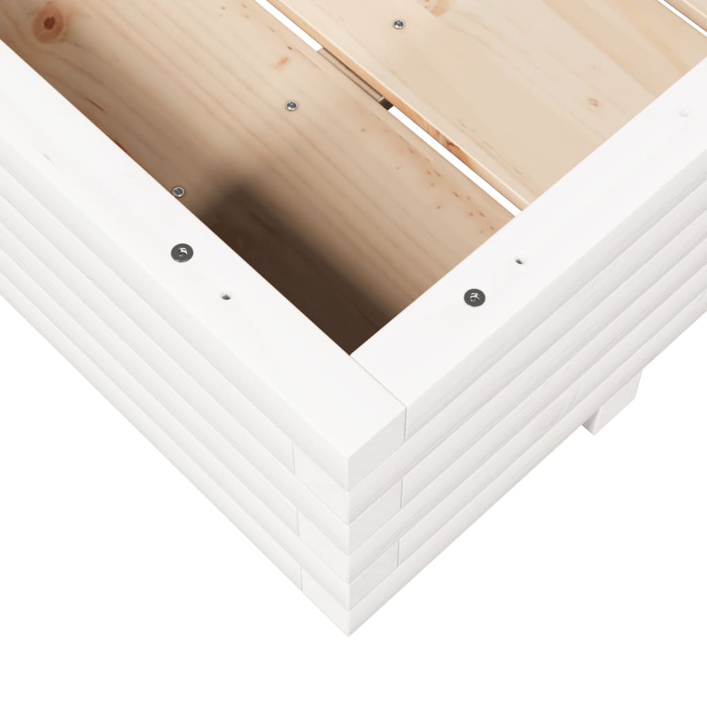 Vrtna sadilica bijela 90 x 60 x 26,5 cm od masivne borovine