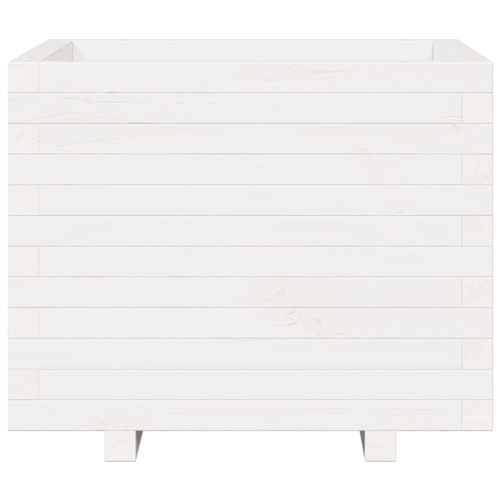 Vrtna sadilica bijela 60x60x49,5 cm od masivne borovine