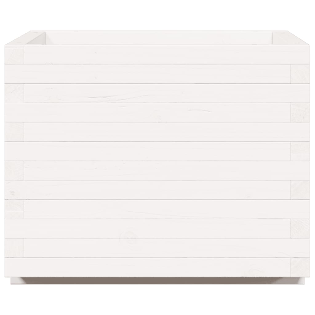Vrtna sadilica bijela 60x60x49,5 cm od masivne borovine