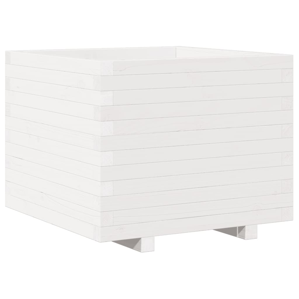 Vrtna sadilica bijela 60x60x49,5 cm od masivne borovine
