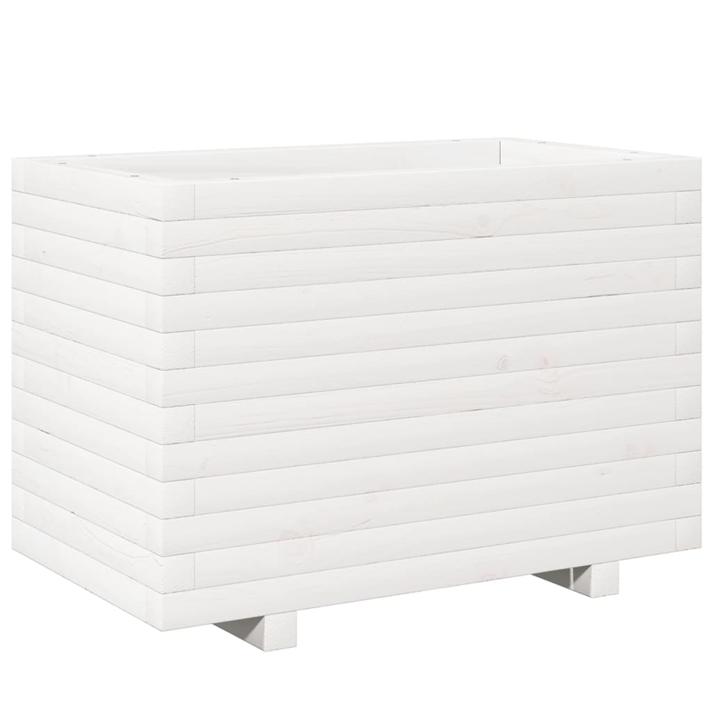 Vrtna sadilica bijela 70x40x49,5 cm od masivne borovine