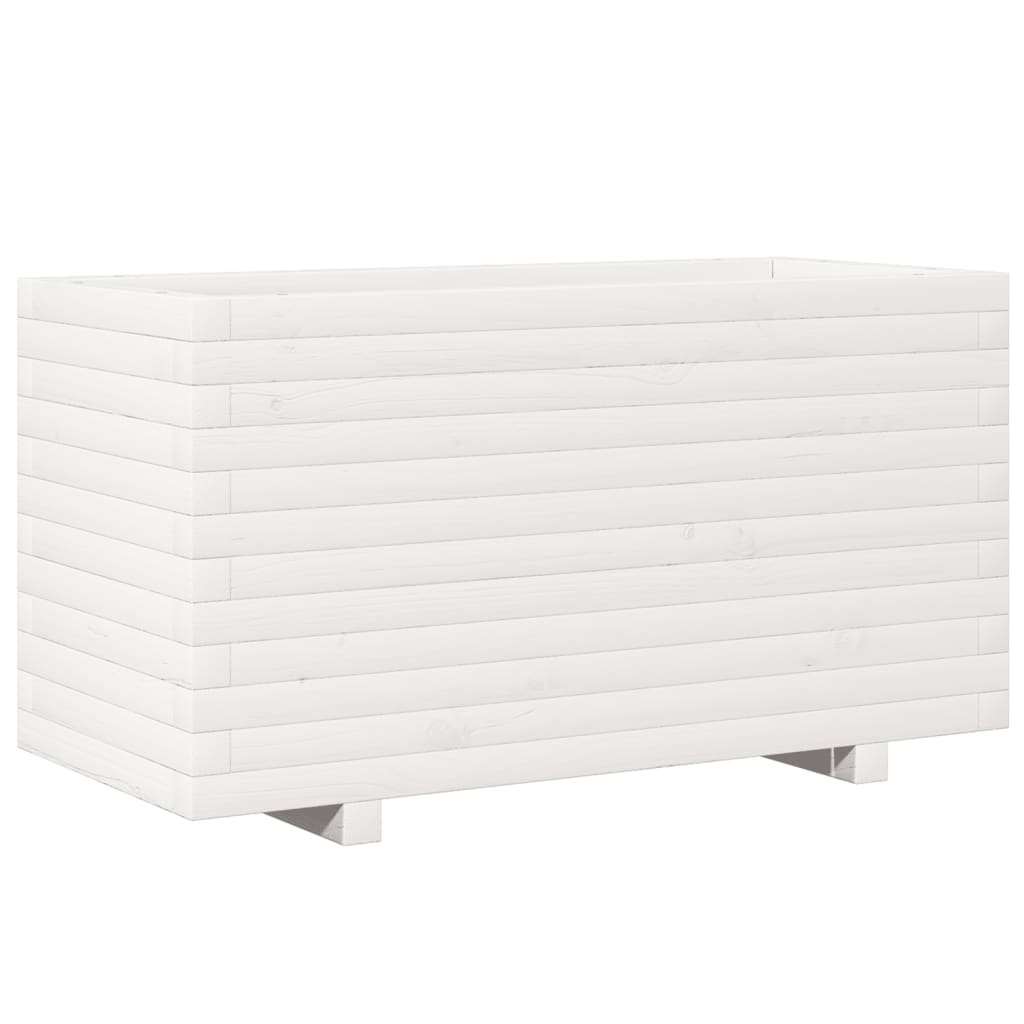 Vrtna sadilica bijela 90x40x49,5 cm od masivne borovine