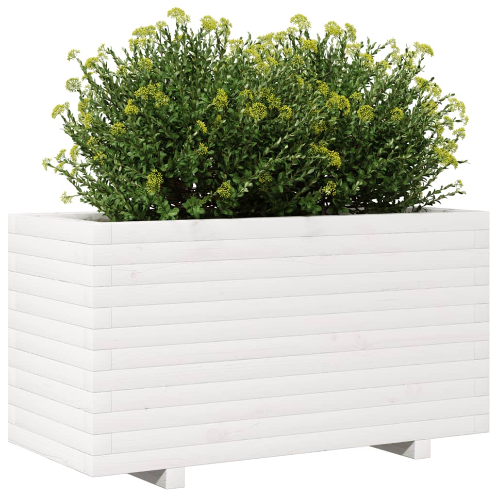 Vrtna sadilica bijela 90x40x49,5 cm od masivne borovine