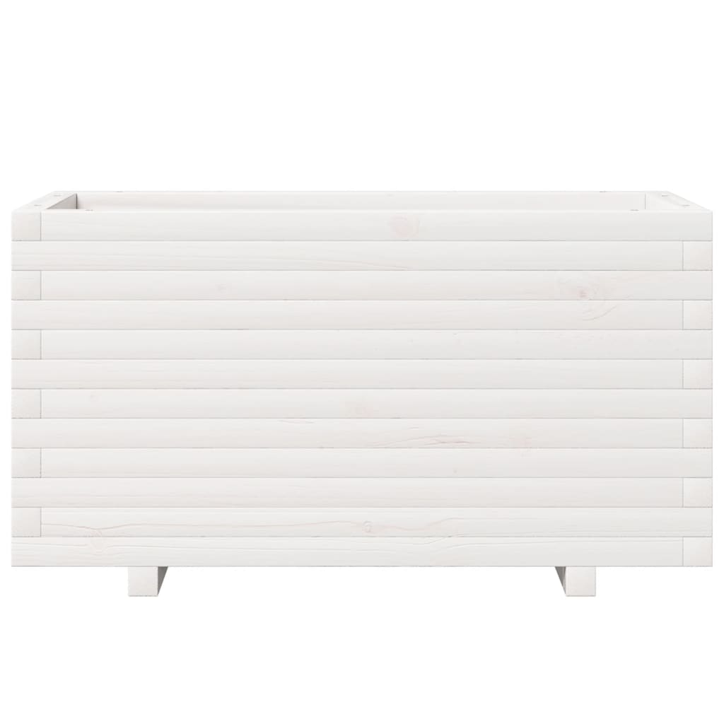 Vrtna sadilica bijela 90x40x49,5 cm od masivne borovine