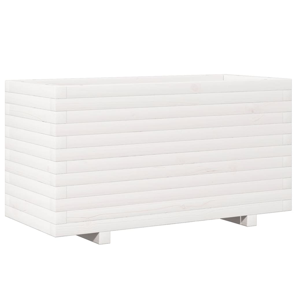 Vrtna sadilica bijela 90x40x49,5 cm od masivne borovine